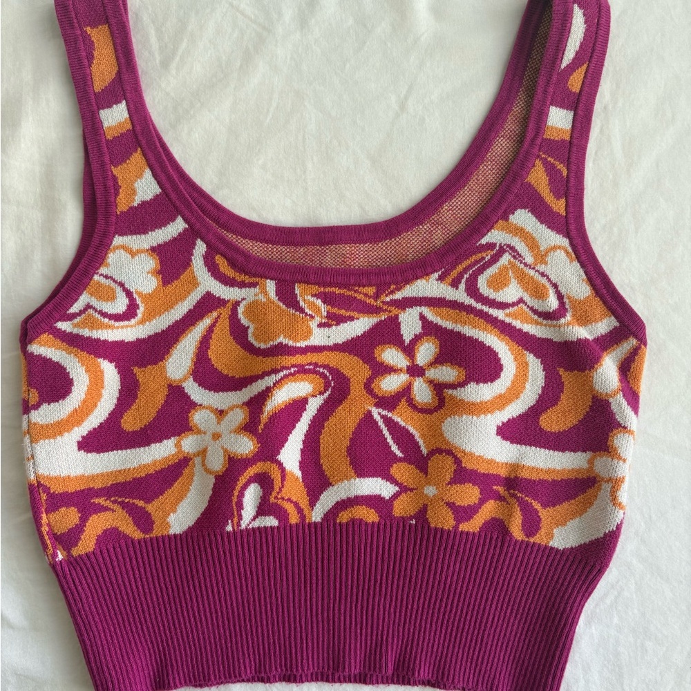 Garage Pink and Orange Knit Top